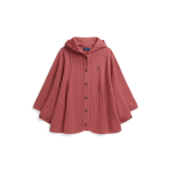 Mini-Cable Cotton Hooded Poncho Girls 7-16 1