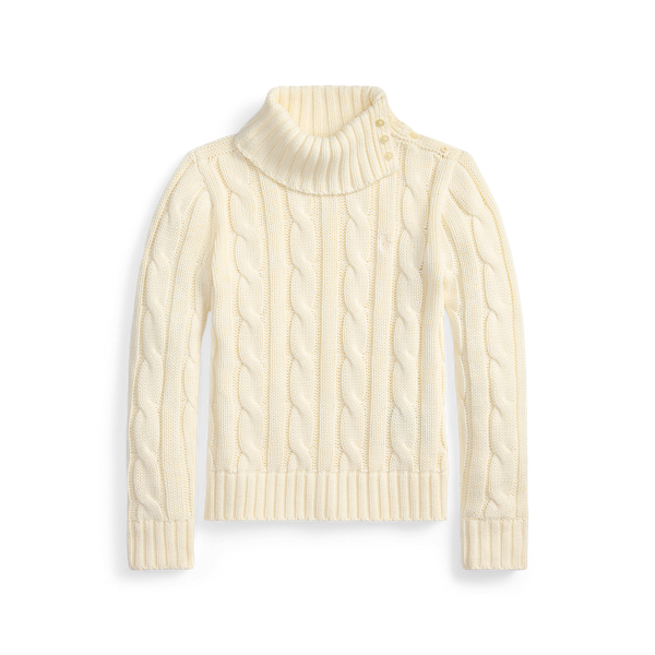 Cable-Knit Cotton Turtleneck Sweater