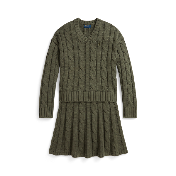 Cable-Knit Cotton Jumper & Skirt Set Girls 7-14 Years 1