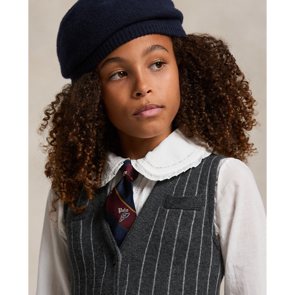 Pinstripe Wool Sleeveless Sweater Dress