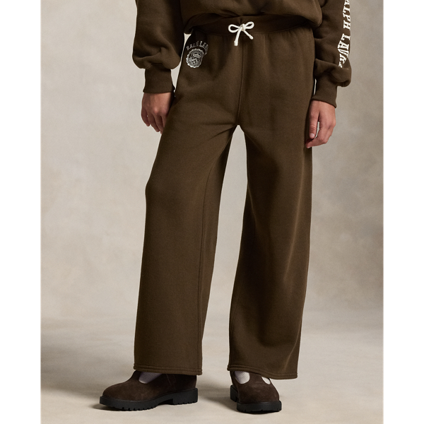 Logo Crest Fleece Wide-Leg Pant