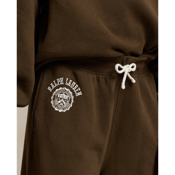 Logo Crest Fleece Wide-Leg Pant