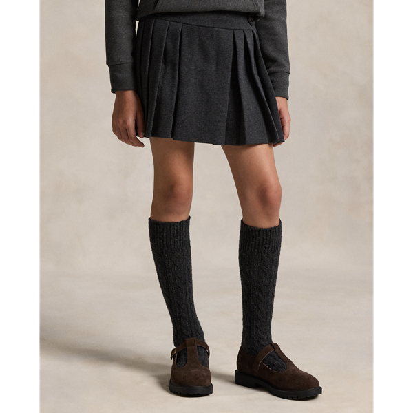 Pleated Heathered Interlock Skort
