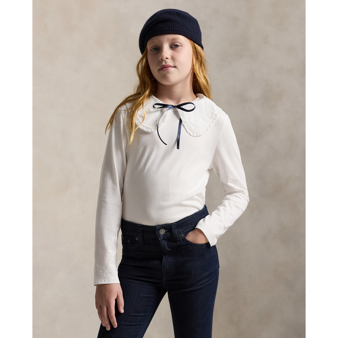 Детская футболка Ralph Lauren Ruffled Cotton Jersey, цвет: Белый — фото 4
