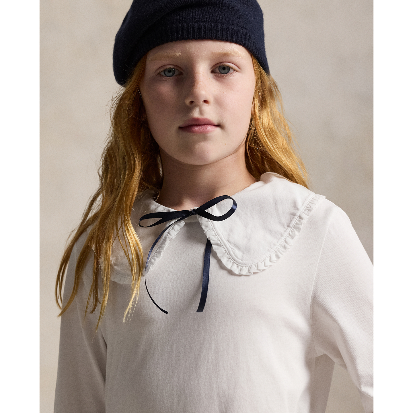 Детская футболка Ralph Lauren Ruffled Cotton Jersey, цвет: Белый — фото 3