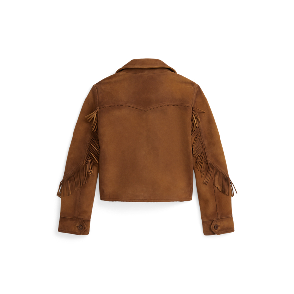 Lederjacke mit Fransen Girls 7-14 Years in Sandbraun 3