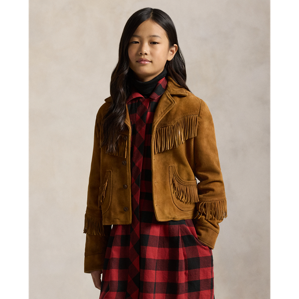 Lederjacke mit Fransen Girls 7-14 Years in Sandbraun 1