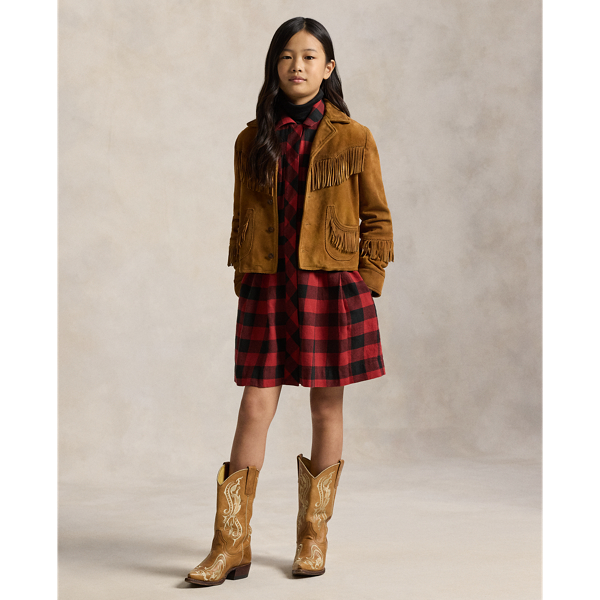 Lederjacke mit Fransen Girls 7-14 Years in Sandbraun 4