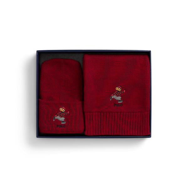 Baumwollmütze und -schal mit Polo Bear