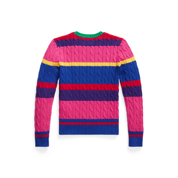 Pull ray&eacute; en coton torsad&eacute; Girls 7-14 Years en Azre Multi 2