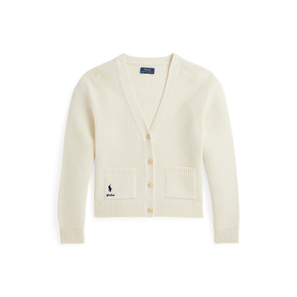 Logo Wool-Cashmere V-Neck Cardigan