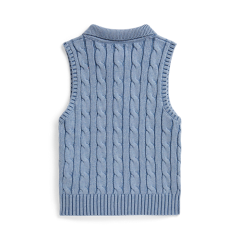 Детские рубашки Ralph Lauren Cable-Knit Cotton Sleeveless Polo Shirt