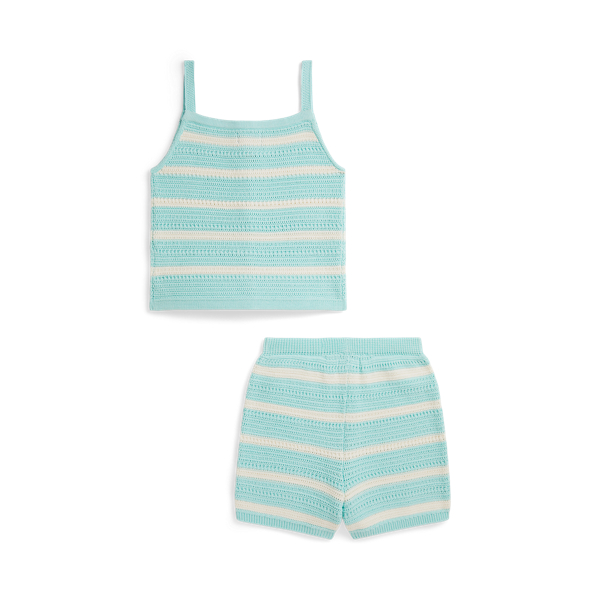 Oberteil und Shorts mit H&auml;kelmuster Girls 7-14 Years in Sittich/Clubhaus-Creme 3