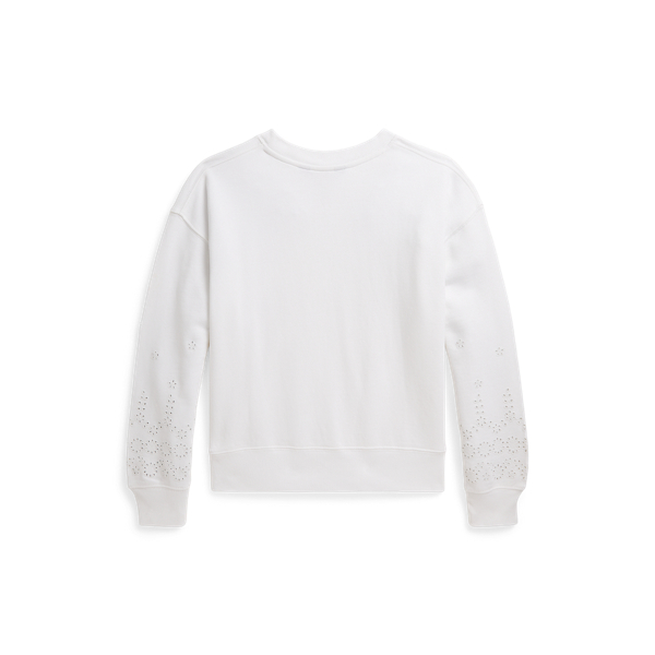 Sweat &agrave; broderie anglaise Girls 7-14 Years en Blanc 2