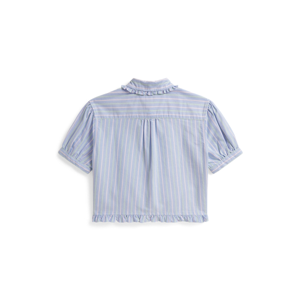 Kastenf&ouml;rmiges Baumwollhemd mit Streifen Girls 7-14 Years in Blau/Gr&uuml;n/Rosa multi 2