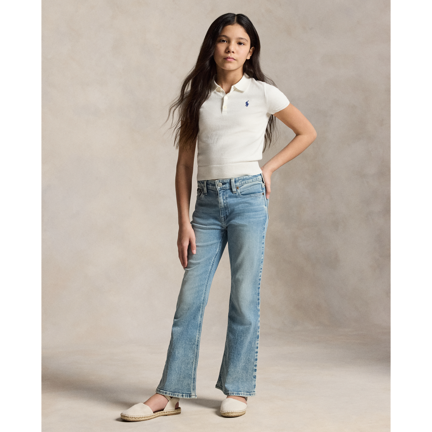 Детские джинсы Ralph Lauren Flared Stretch Denim, цвет: Варёный — фото 5