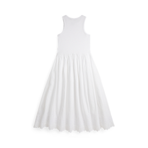 Детские юбки Ralph Lauren Eyelet-Skirt Ribbed Cotton Maxidress