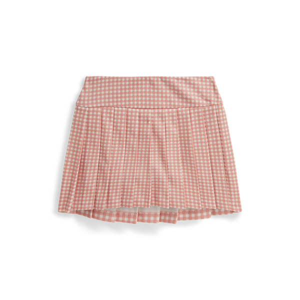 Gingham Pleated Ponte Skort Girls 7-14 Years in Baby Gingham Dusty Pink 2