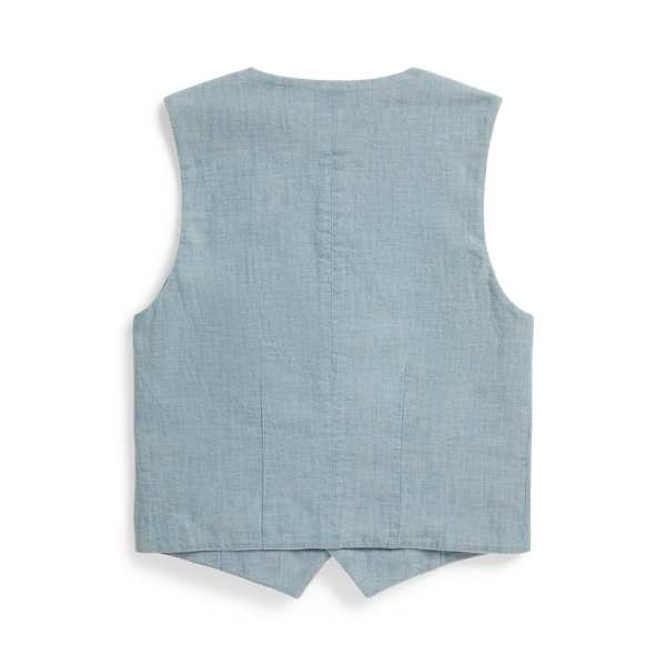 New Medium Wash Indigo Chambray Vest Girls 7-16 3