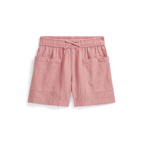 Gestreifte Leinen-Baumwoll-Shorts