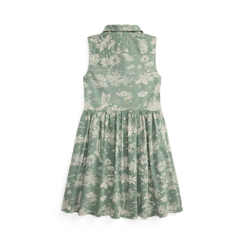 Детские платья Ralph Lauren Tropical-Print Slub Cotton Shirtdress