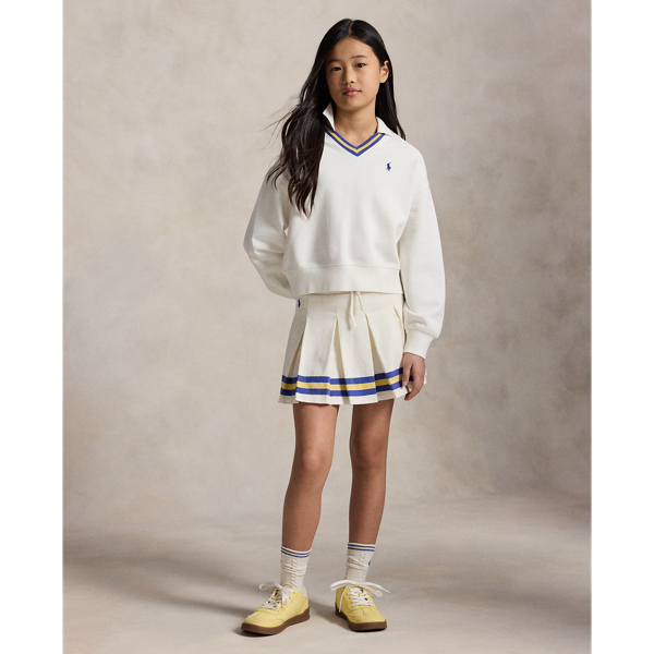 Sweat de cricket en coton &eacute;ponge Girls 7-14 Years en Blanc moussaillon 4