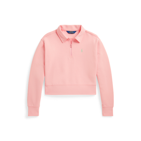 Double-Knit Collared Boxy Sweatshirt