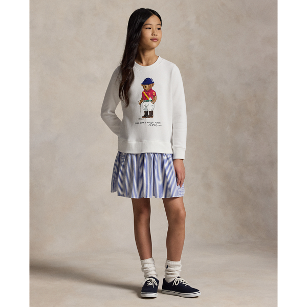 Polo Bear Fleece-Kleid mit Streifenrock