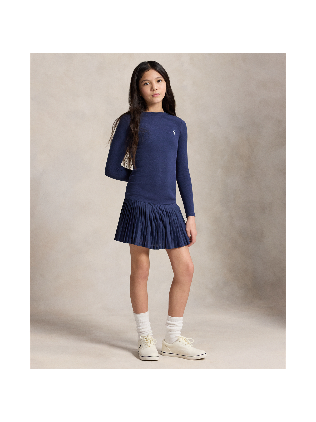 Детские платья Ralph Lauren Pleated-Skirt Ribbed Dress — фото 5