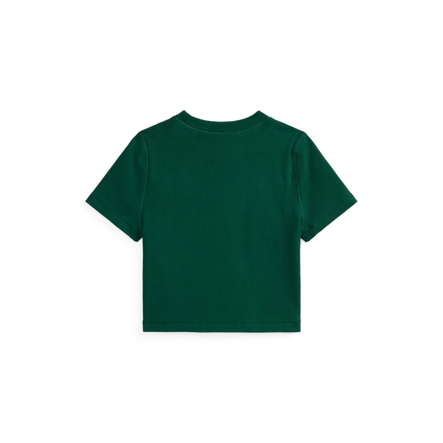 Детская футболка Ralph Lauren Ribbed Boxy, цвет: Тёмно-зелёный — фото 1