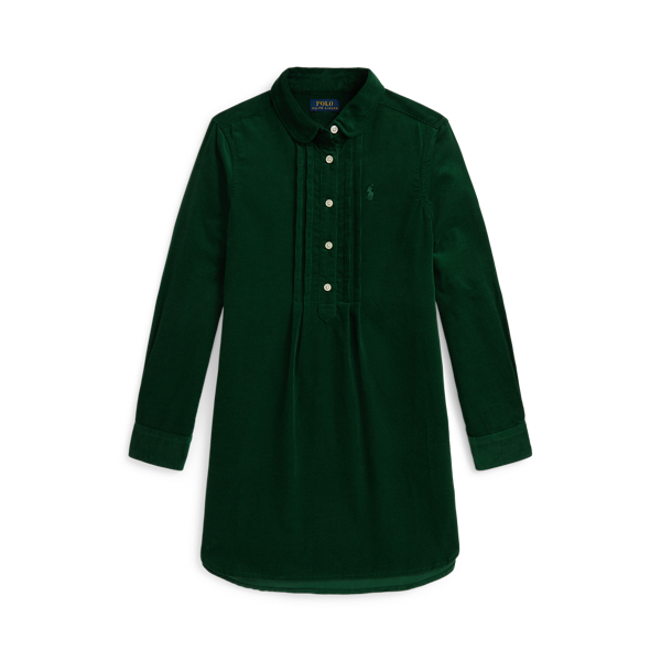 Pintucked Cotton Corduroy Dress