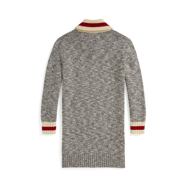 Shawl-Collar Cotton Sweater Dress