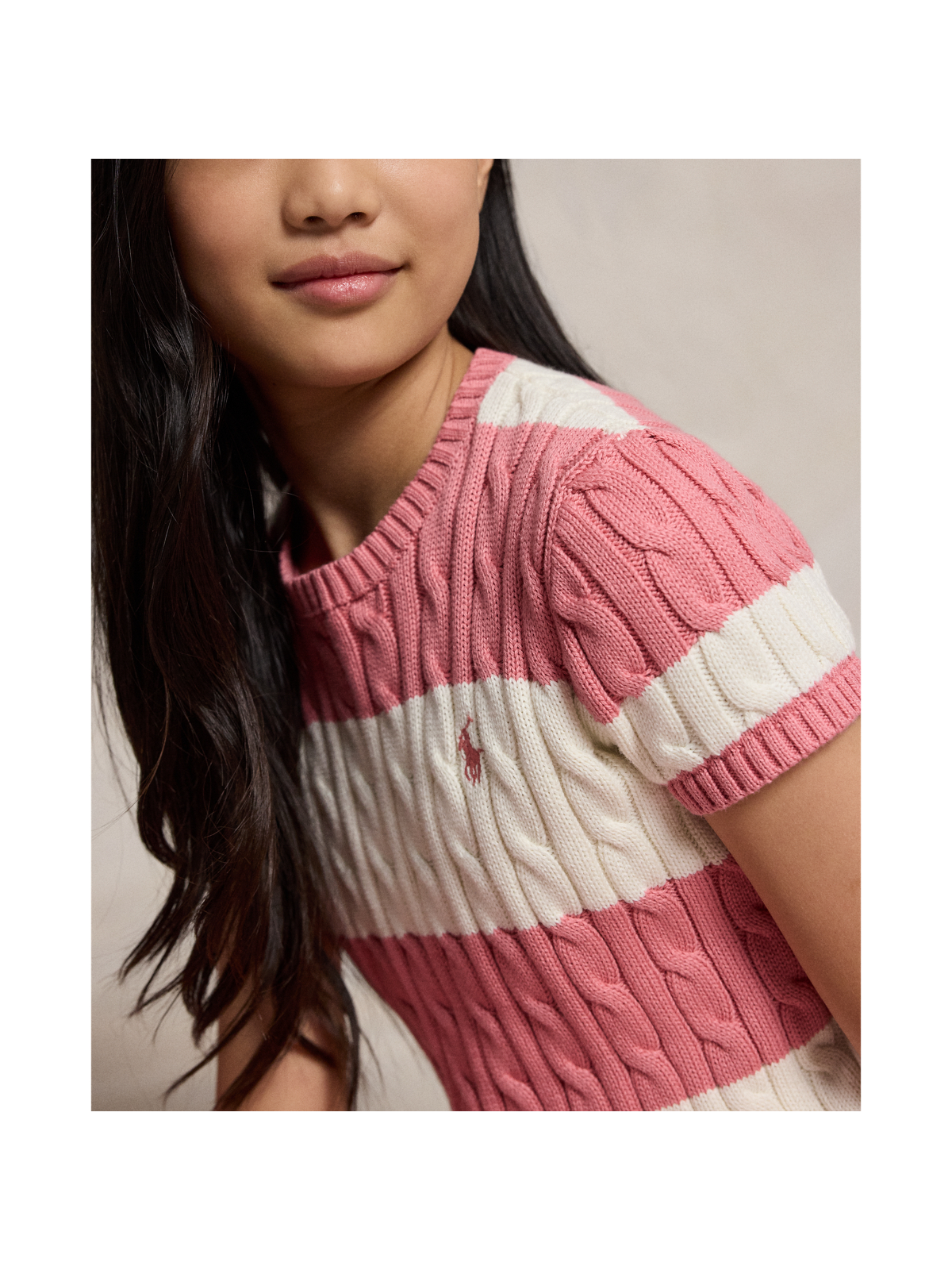 Детские свитеры Ralph Lauren Striped Cable-Knit Cotton Sweater — фото 2