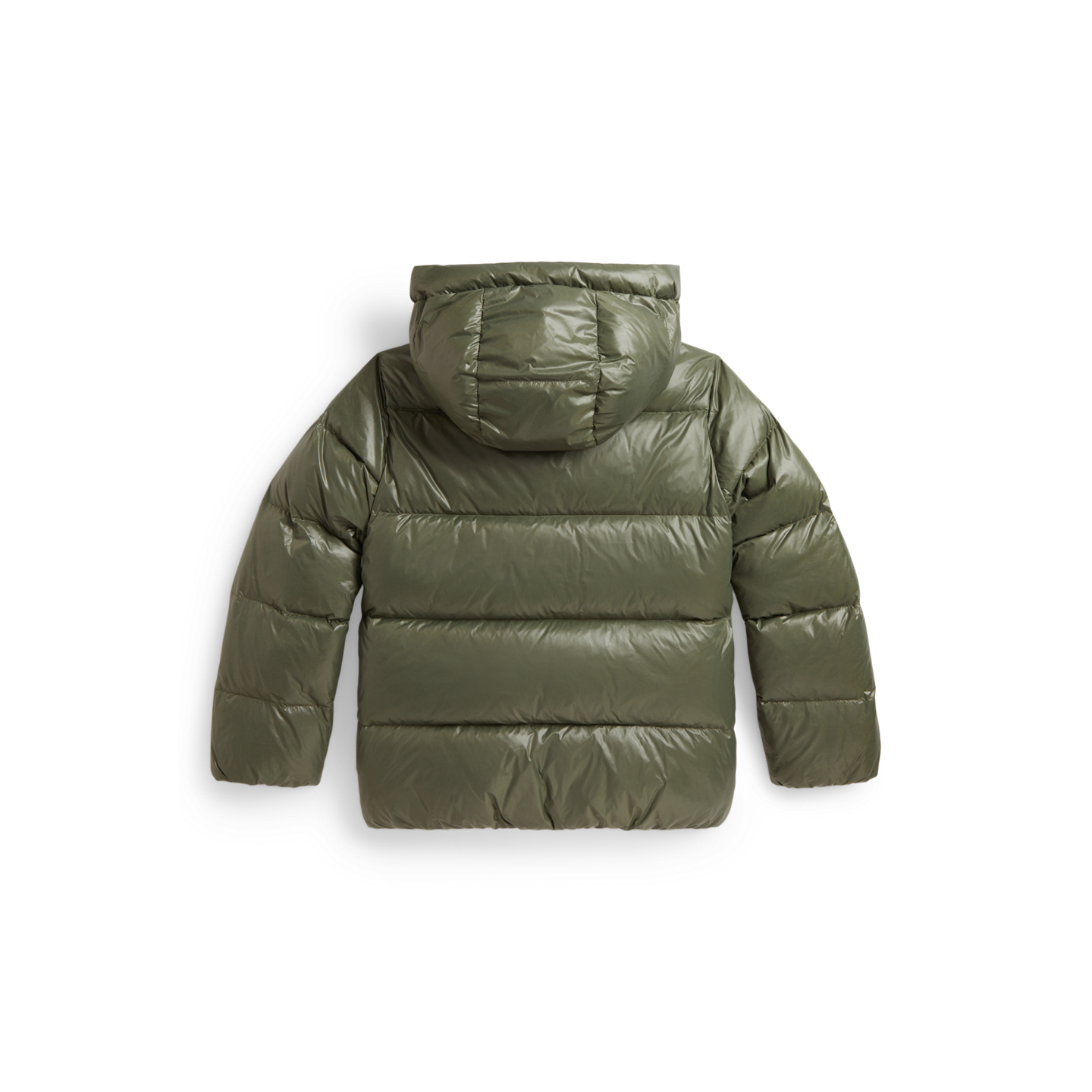 Детская куртка Ralph Lauren Glossy Down Hooded, цвет: Оливковый — фото 1