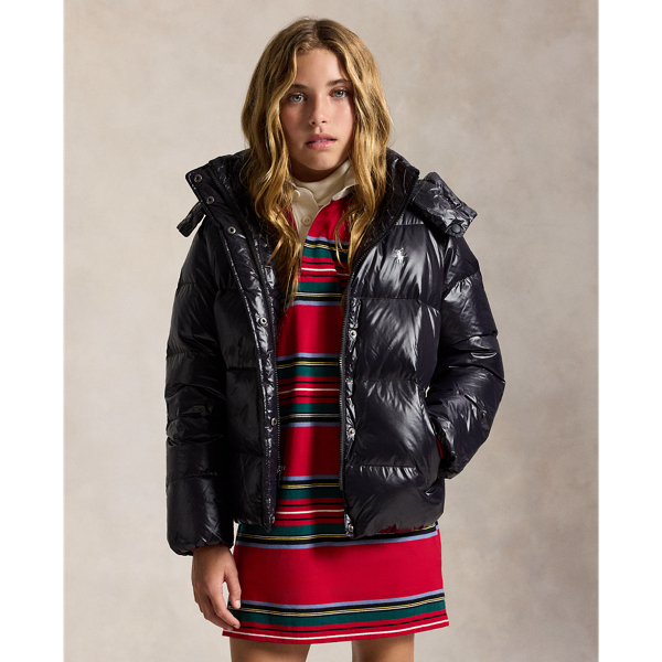 Glossy Down Hooded Jacket