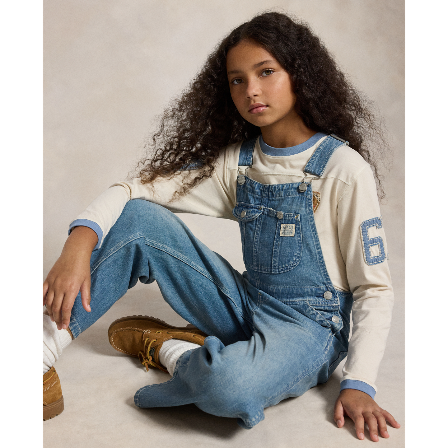 Детский комбинезон Ralph Lauren Denim Overall, цвет: Варёный — фото 5