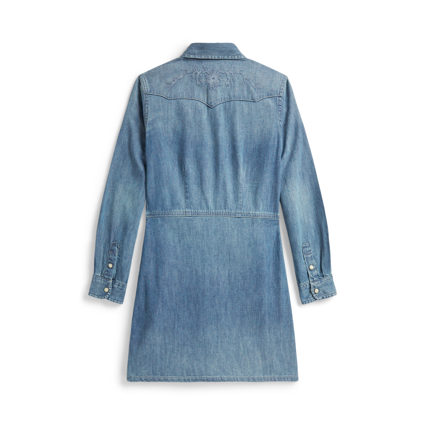 Детское платье Ralph Lauren Indigo Denim Western Shirtdress, цвет: Варёный — фото 1