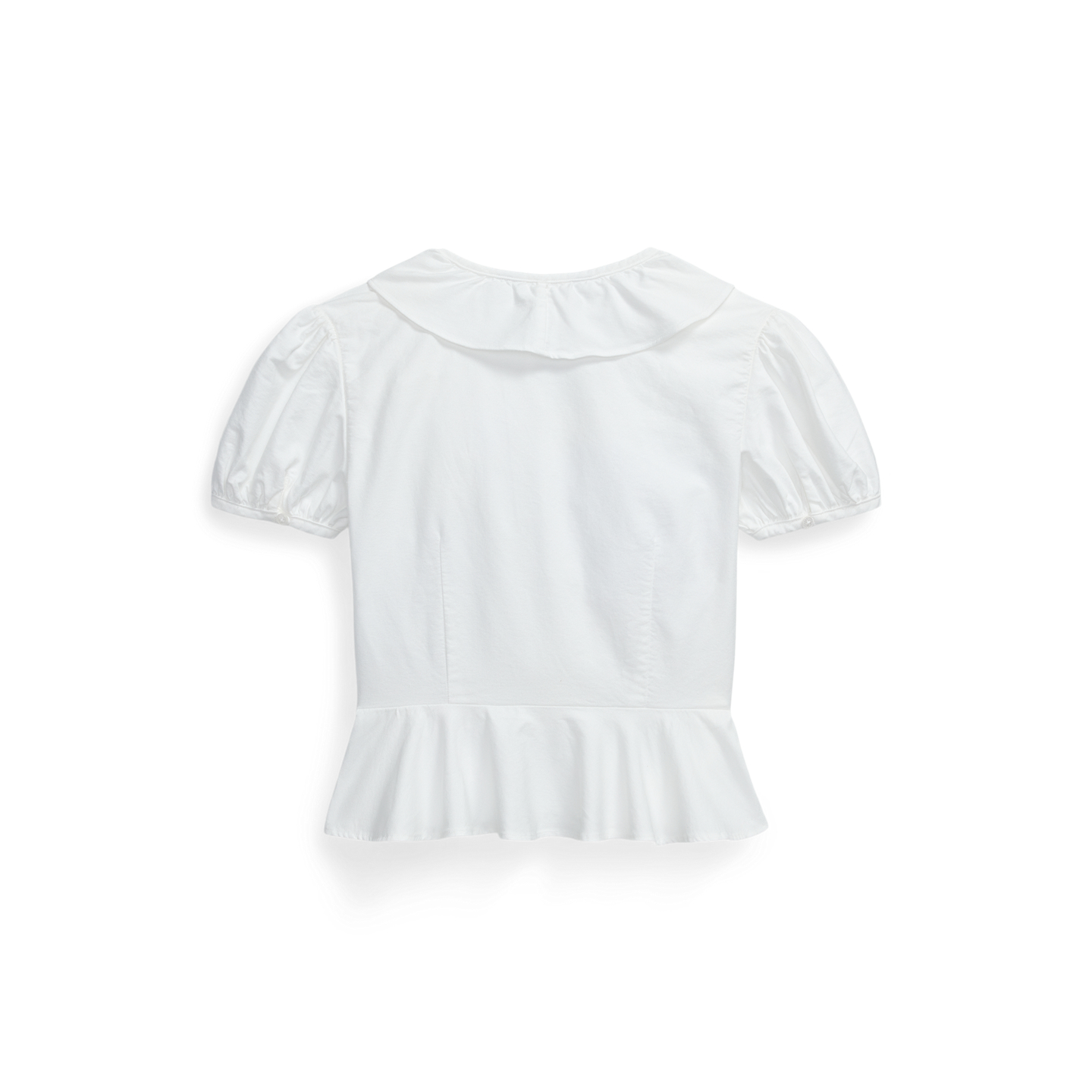 Детский топ Ralph Lauren Ruffled Cotton Oxford Peplum, цвет: Белый — фото 1
