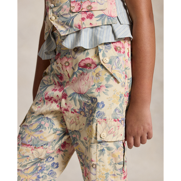 Alyssa Floral Floral Canvas Wide-Leg Cargo Pant Girls 7-16 5