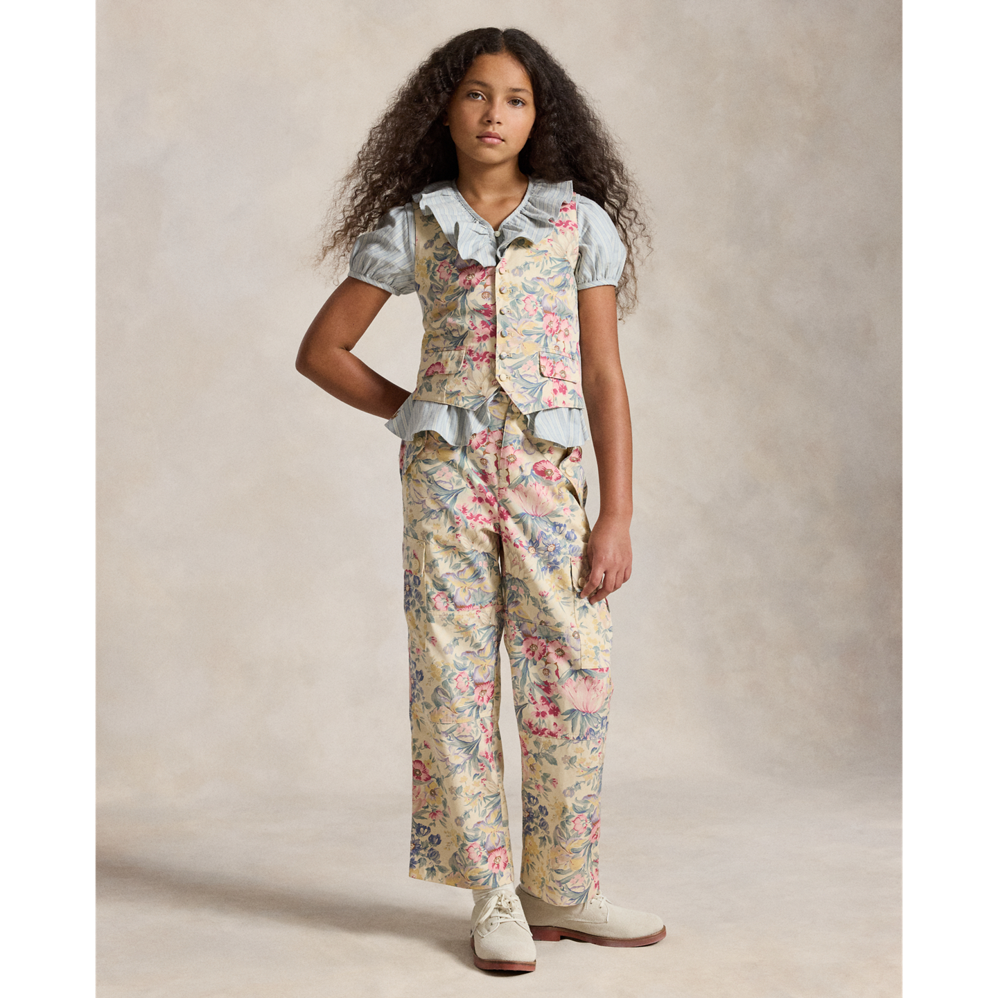 Детский жилет Ralph Lauren Floral-Print Cotton Canvas, цвет: С принтом — фото 2