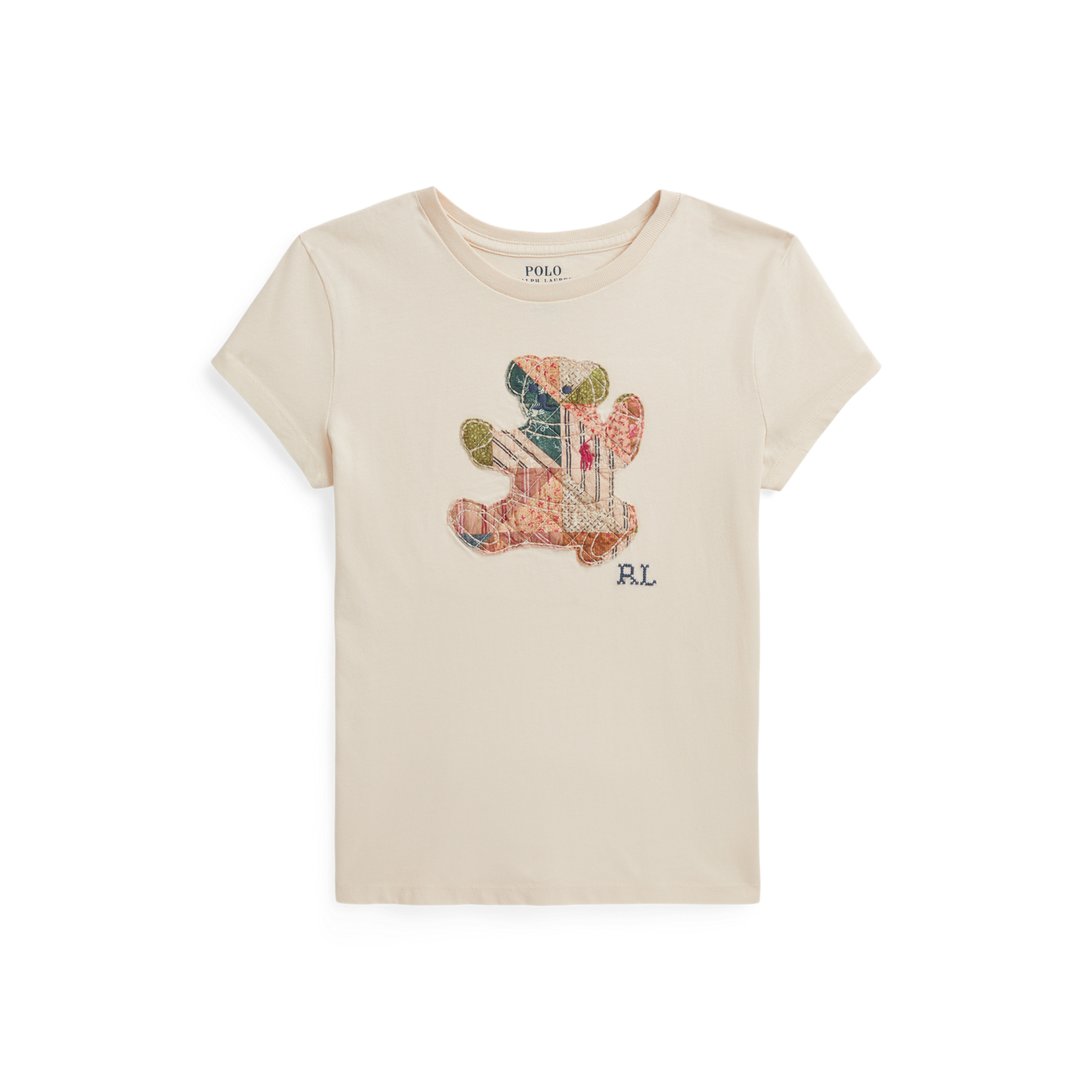 Детская футболка Ralph Lauren Patchwork Polo Bear Cotton Jersey, цвет: Кремовый — фото 5