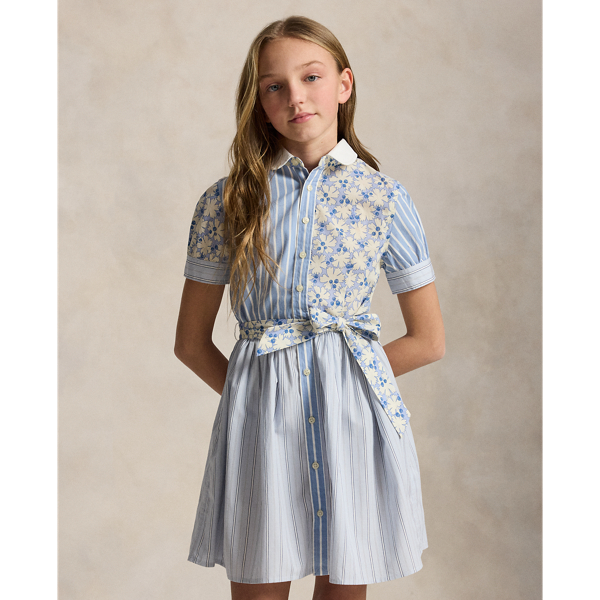 Multi Cotton Poplin Fun Shirtdress Girls 7-16 4