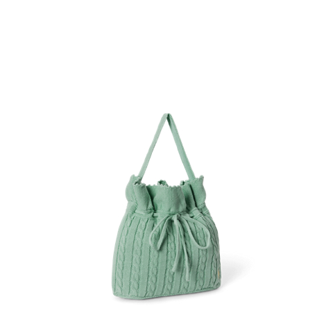 Детская сумка Ralph Lauren Mini-Cable Drawstring Bucket, цвет: Celadon