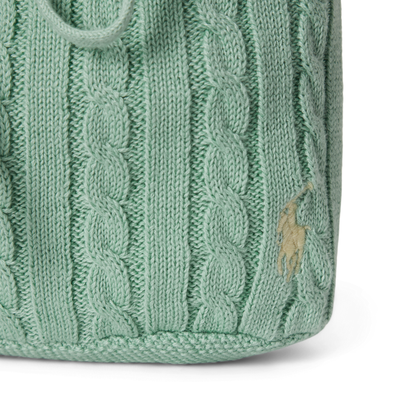 Детская сумка Ralph Lauren Mini-Cable Drawstring Bucket, цвет: Celadon — фото 3