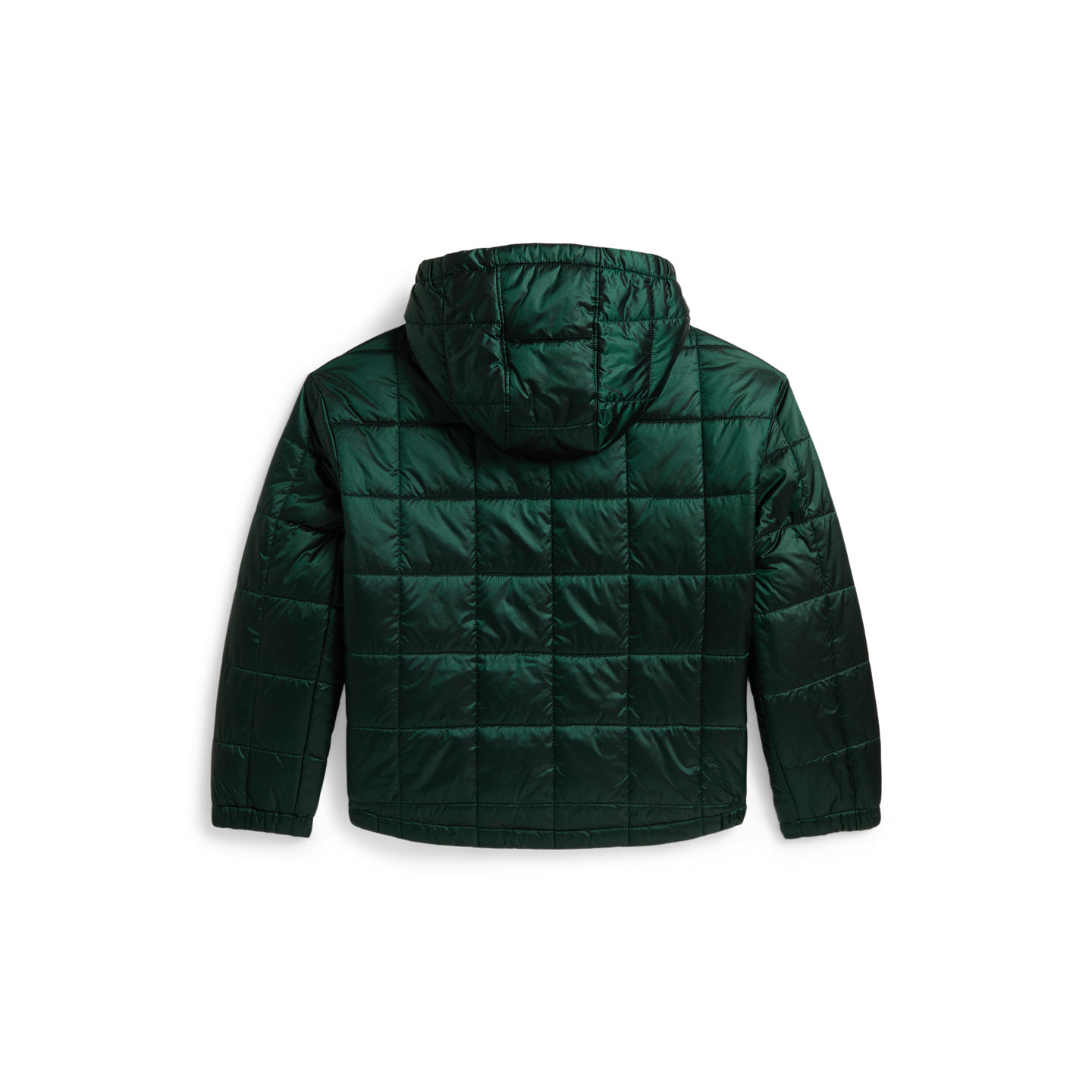 Детская куртка Ralph Lauren Quilted Metallic Water-Repellent, цвет: Тёмно-зелёный — фото 1
