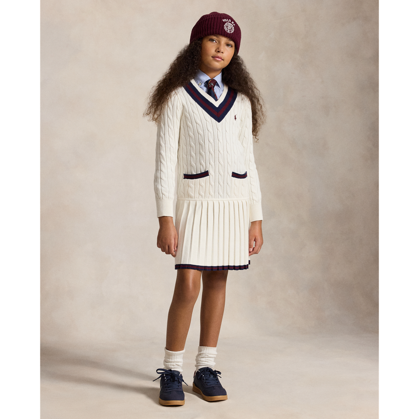 Детское платье Ralph Lauren Cricket-Stripe Cotton Sweater Dress, цвет: Разноцветный — фото 4