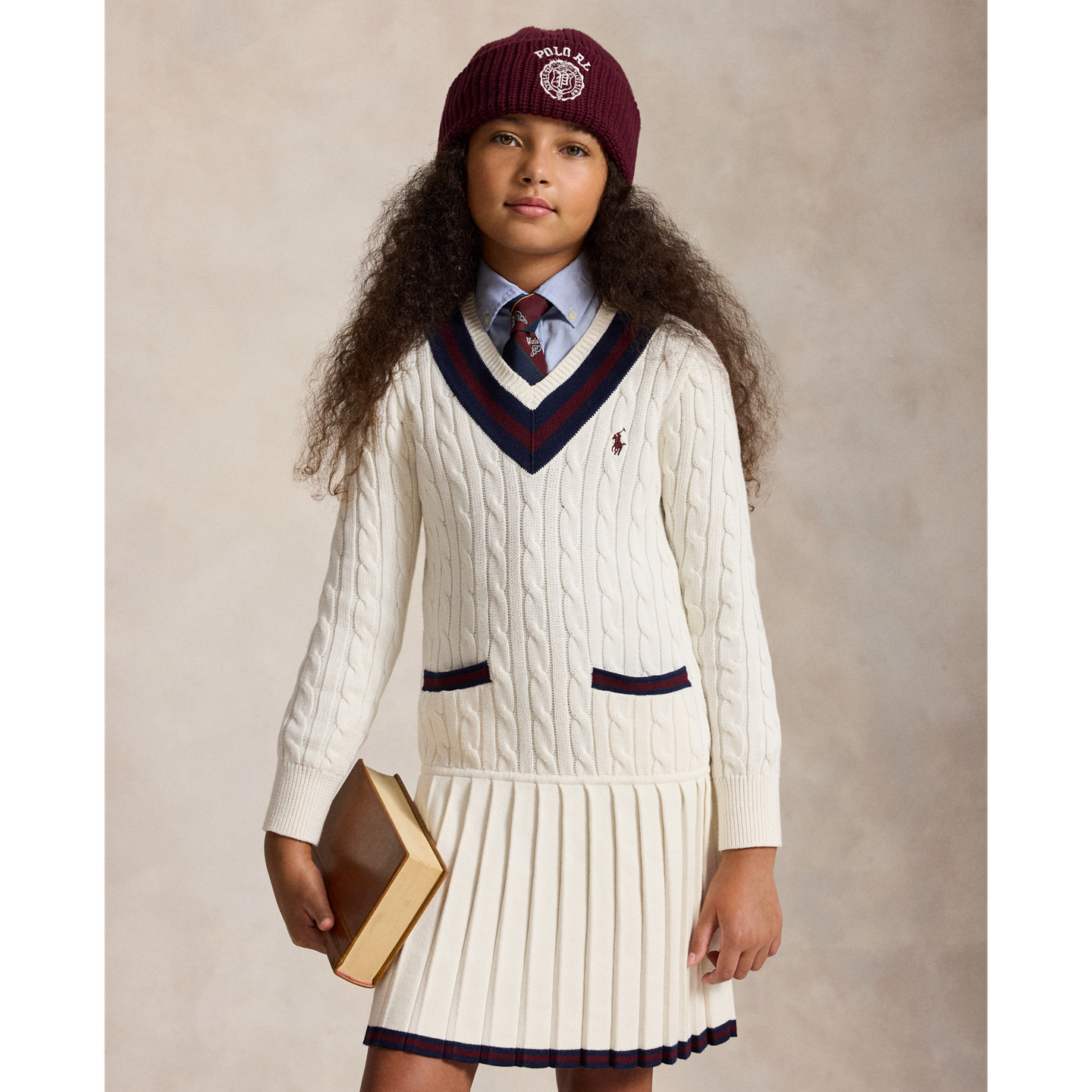 Детское платье Ralph Lauren Cricket-Stripe Cotton Sweater Dress, цвет: Разноцветный — фото 2