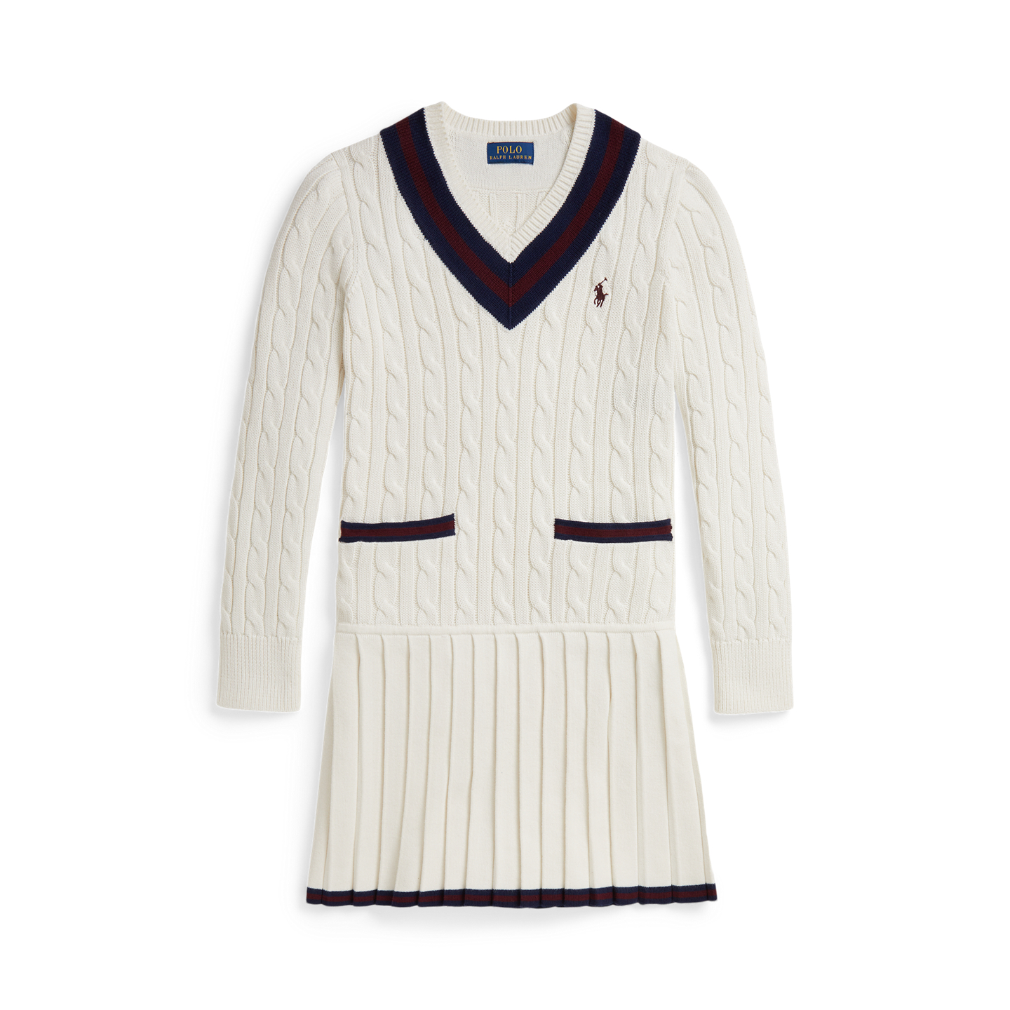 Детское платье Ralph Lauren Cricket-Stripe Cotton Sweater Dress, цвет: Разноцветный — фото 5