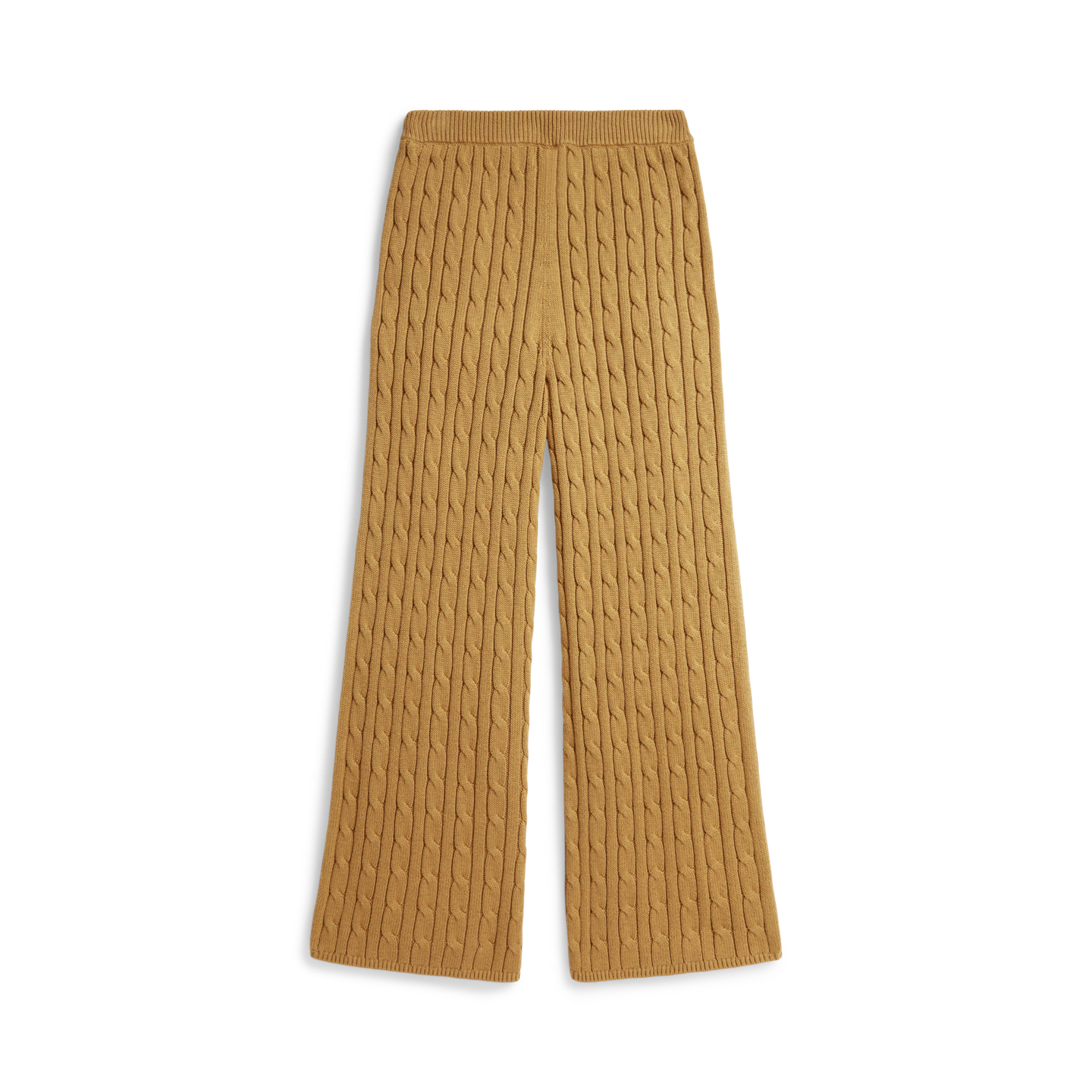 Детские брюки Ralph Lauren Cable-Knit Cotton Wide-Leg Sweater Pant, цвет: Рыжевато-коричневый — фото 1