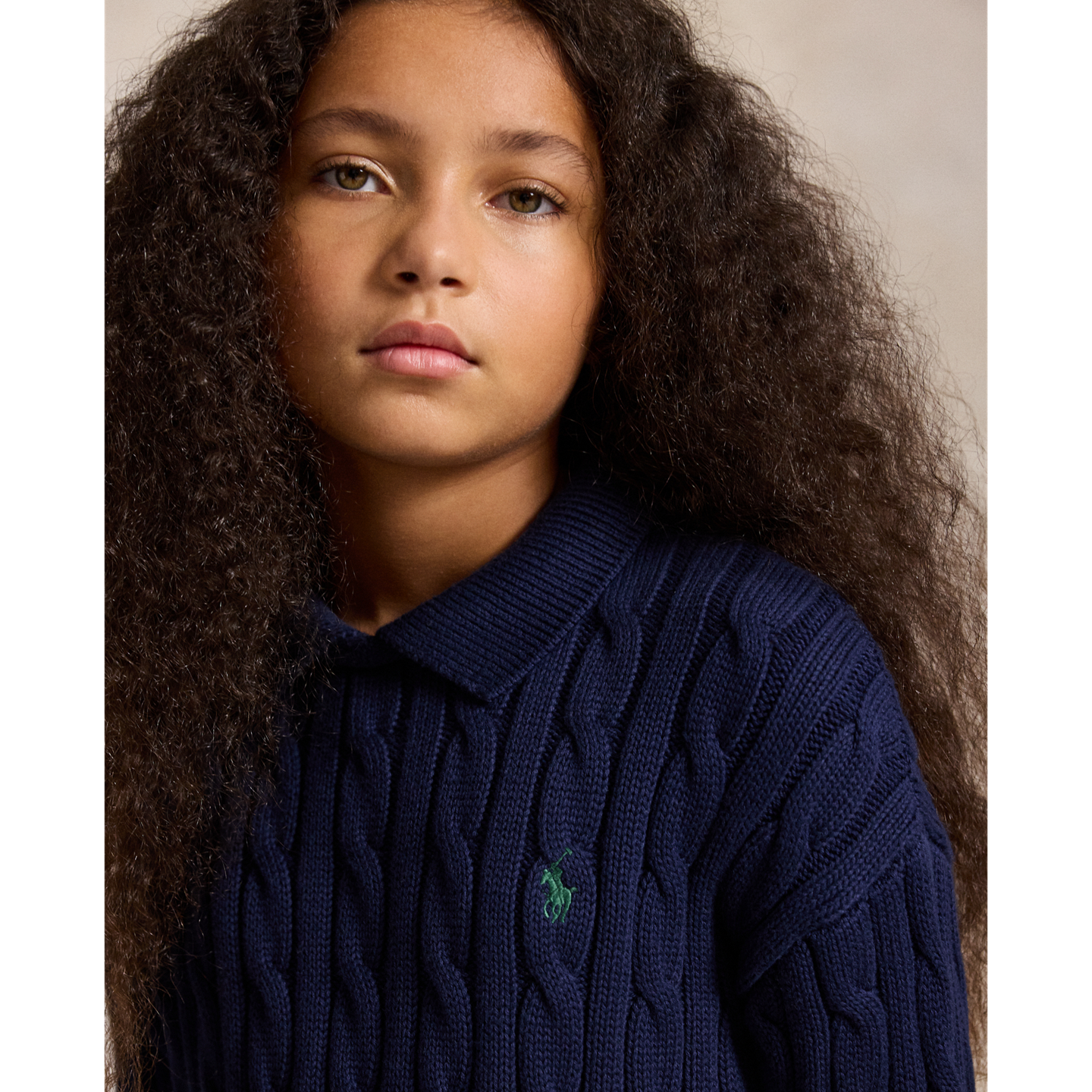 Детское платье Ralph Lauren Cable-Knit Cotton Sweater Dress, цвет: Тёмно-синий — фото 3
